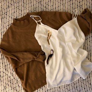 Everlane Boxy 100% Cashmere Mock Neck XL